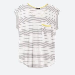 Papermoon Navy and Cream Striped Short Sleeve Tee